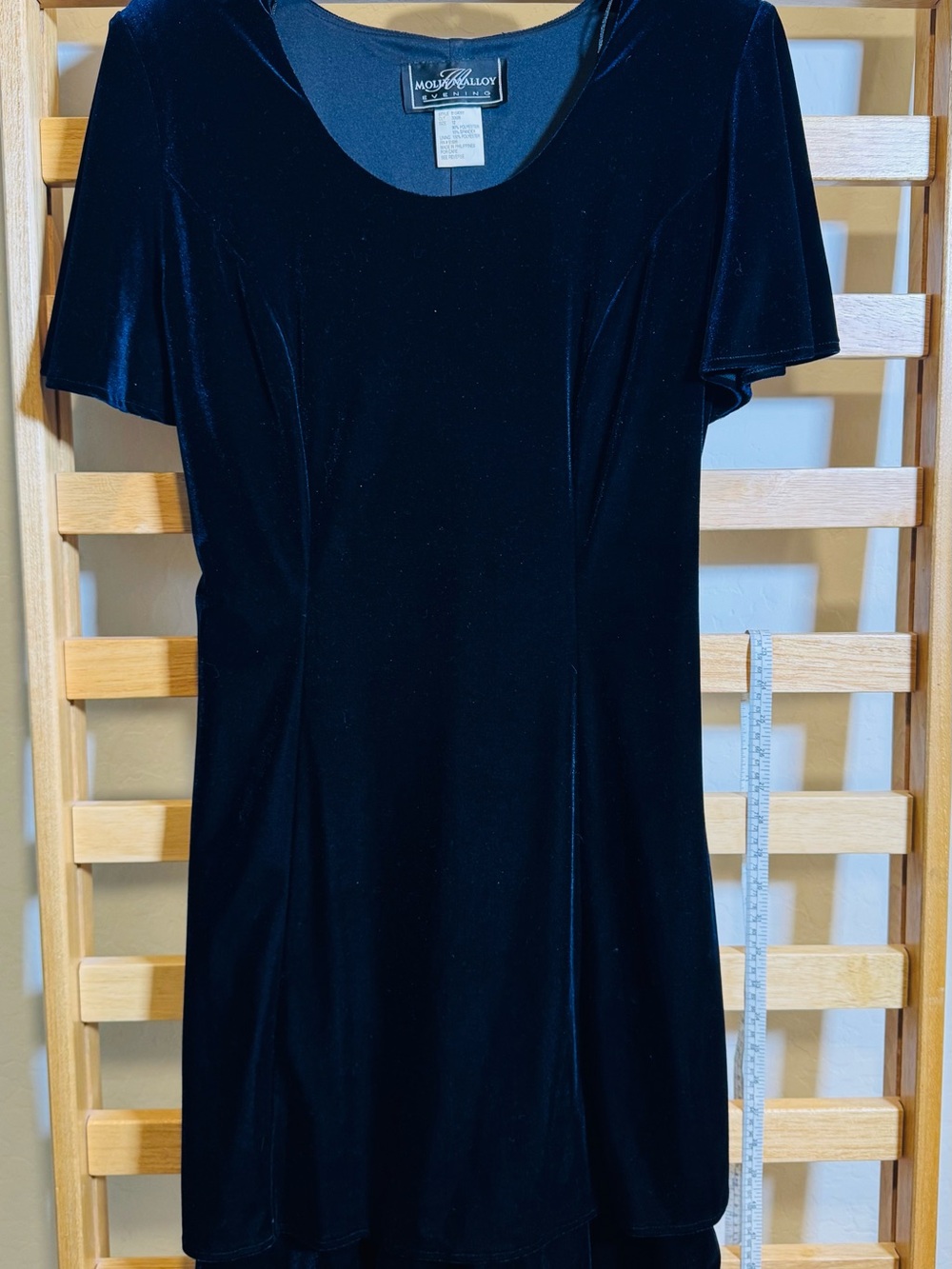 Molly Malloy Navy Blue Velvet Mini Dress